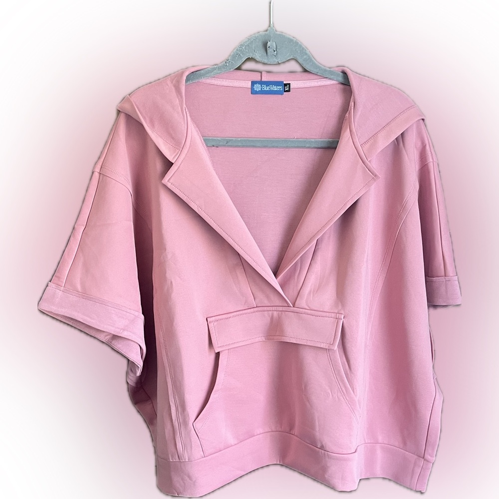 Blue Rain Pink Short Sleeve Women's Top
